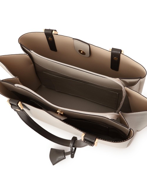 ROPE' PICNIC（ロペピクニック）の「【WEB限定】【A4対応】チャーム付きバイカラートートバッグ/通勤対応（トートバッグ・レディース・ライトグレー/ブラック/ブラウン系その他2/チャコールグレー・FREE）」の14枚目の写真