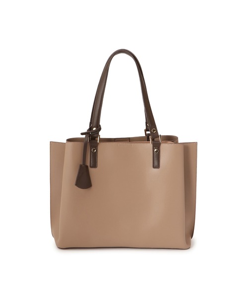 ROPE' PICNIC（ロペピクニック）の「【WEB限定】【A4対応】チャーム付きバイカラートートバッグ/通勤対応（トートバッグ・レディース・ライトグレー/ブラック/ブラウン系その他2/チャコールグレー・FREE）」の13枚目の写真