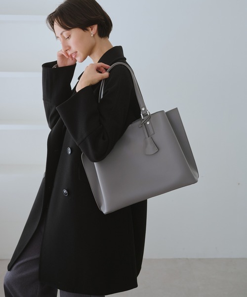 WEB限定】【A4対応】チャーム付きバイカラートートバッグ/通勤