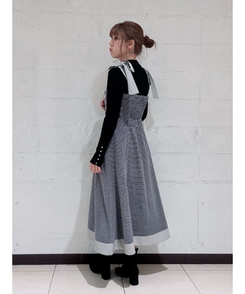 AND COUTURE(アンドクチュール)の「袖ボタンハイネックリブプルオーバー(ニット/セーター・レディース・オフホワイト/ブラック/ラベンダー/オレンジ・FREE)」の14枚目の写真