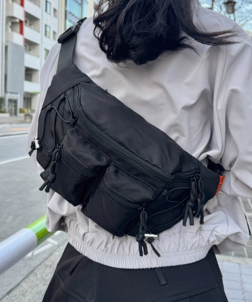 ポーター OVERDYE ウエストバッグ ボディバッグ カーキ グレー 中古・古着通販】PORTER (ポーター) ウエストバッグ カーキ｜ブランド