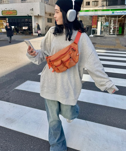 セール】ダブルポケットワンポイントボディバッグ（ボディバッグ