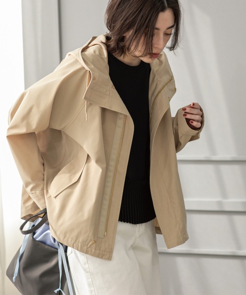 セール】《SS-LLsize》撥水フードブルゾン【洗濯機洗い可/花粉