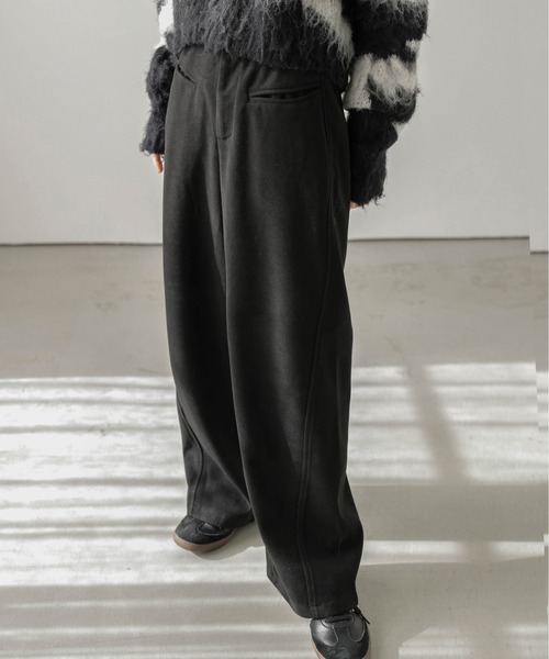AMELY（エミリー）の「ウールライクワイドパンツ（その他パンツ・レディース・ブラック/グレー/カーキ/オートミール・M/L）」の5枚目の写真