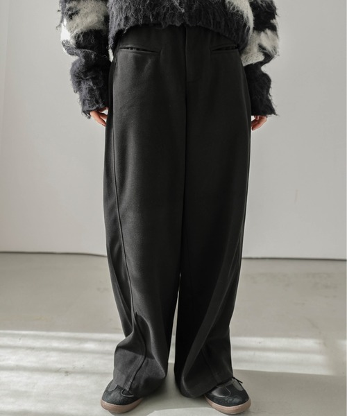 AMELY（エミリー）の「ウールライクワイドパンツ（その他パンツ・レディース・ブラック/グレー/カーキ/オートミール・M/L）」の8枚目の写真