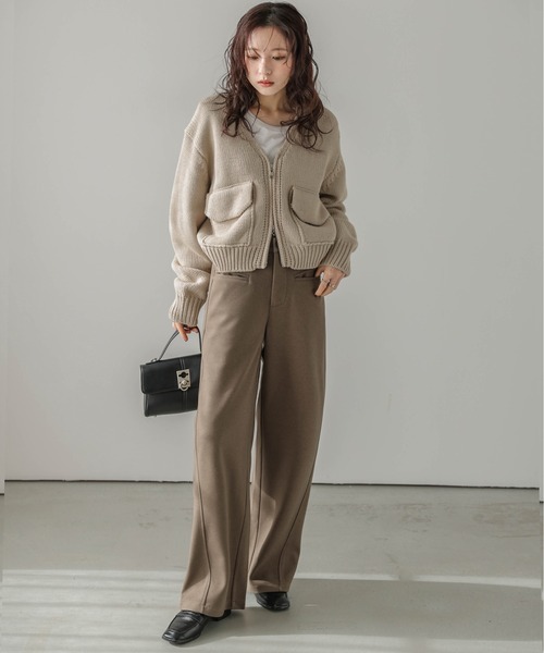 AMELY（エミリー）の「ウールライクワイドパンツ（その他パンツ・レディース・ブラック/グレー/カーキ/オートミール・M/L）」の19枚目の写真