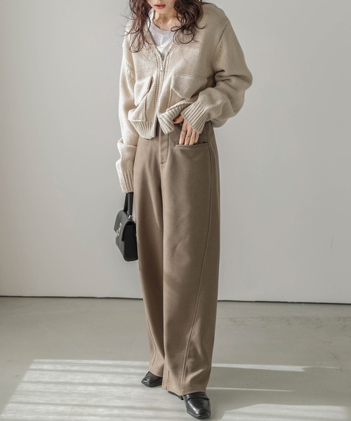 AMELY（エミリー）の「ウールライクワイドパンツ（その他パンツ・レディース・ブラック/グレー/カーキ/オートミール・M/L）」の21枚目の写真