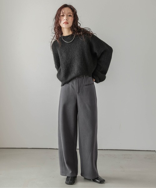 AMELY（エミリー）の「ウールライクワイドパンツ（その他パンツ・レディース・ブラック/グレー/カーキ/オートミール・M/L）」の10枚目の写真