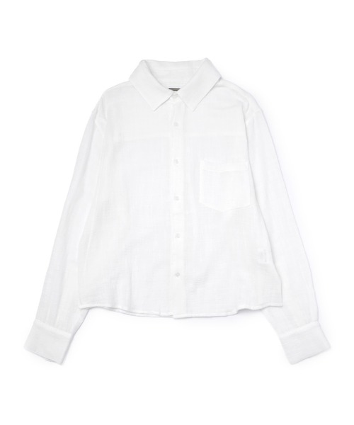 Noen（ノエン）の「リネンライクガーゼシャツ（シャツ/ブラウス・メンズ・ホワイト/ブラック・LARGE/MEDIUM）」の6枚目の写真