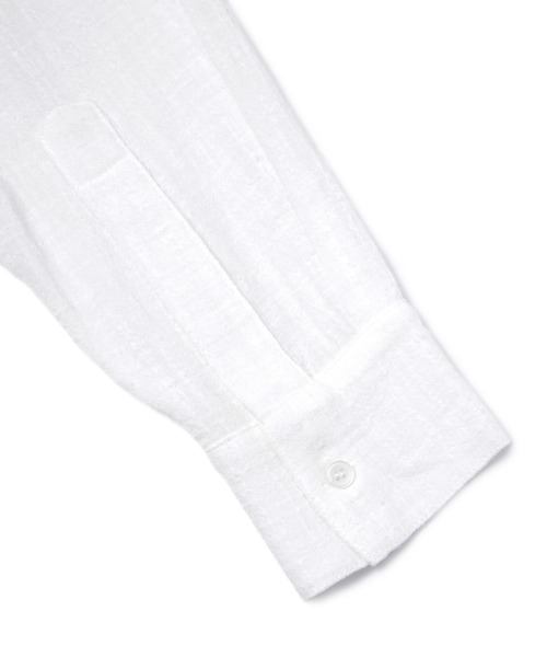 Noen（ノエン）の「リネンライクガーゼシャツ（シャツ/ブラウス・メンズ・ホワイト/ブラック・LARGE/MEDIUM）」の11枚目の写真