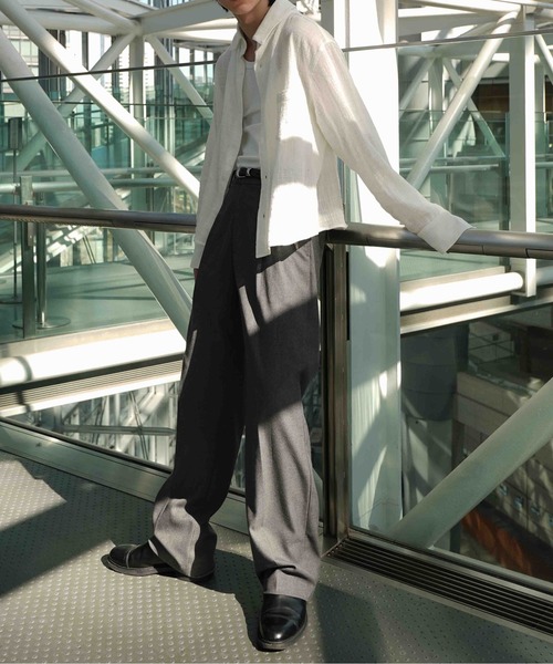 Noen（ノエン）の「リネンライクガーゼシャツ（シャツ/ブラウス・メンズ・ホワイト/ブラック・LARGE/MEDIUM）」の14枚目の写真