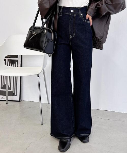 INGNI（イング）の「フレアデニムパンツ／Ａ（デニムパンツ・レディース・ブルー系その他3/ブラック/グレー/ブルー系その他5/インディゴブルー/ブルー系その他/ブルー系4・M/S）」の7枚目の写真