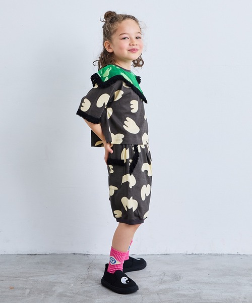 MARKEY'S(マーキーズ)の「フリンジポイントハーフパンツ【セットアップ可能】(その他パンツ・キッズ・ブラック/ベージュ・90/100/110/120/130/140/150)」の7枚目の写真