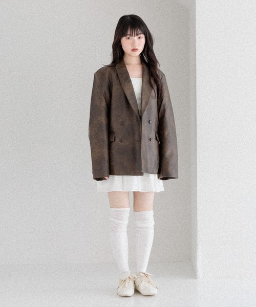 Heather（ヘザー）の「合成皮革テーラードジャケット　291945（テーラードジャケット・レディース・ブラウン/ブラック・FREE）」の12枚目の写真