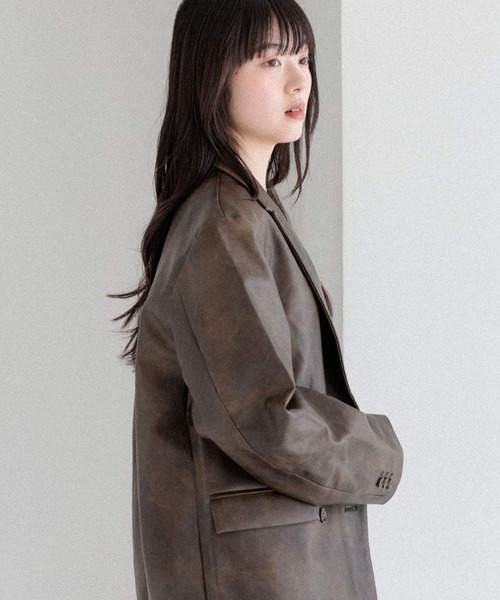 Heather（ヘザー）の「合成皮革テーラードジャケット　291945（テーラードジャケット・レディース・ブラウン/ブラック・FREE）」の11枚目の写真