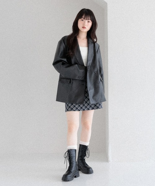 Heather（ヘザー）の「合成皮革テーラードジャケット　291945（テーラードジャケット・レディース・ブラウン/ブラック・FREE）」の7枚目の写真