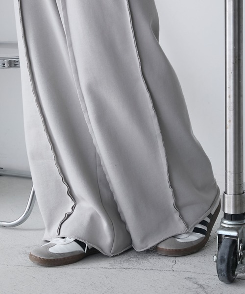 forksy.（フォルクシー）の「【forksy.】ブリーチ加工 アウトリンキング ワイドスウェットパンツ（スウェットパンツ・レディース・ライトグレー/チャコール・FREE）」の19枚目の写真