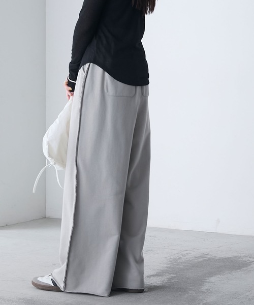 forksy.（フォルクシー）の「【forksy.】ブリーチ加工 アウトリンキング ワイドスウェットパンツ（スウェットパンツ・レディース・ライトグレー/チャコール・FREE）」の22枚目の写真
