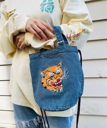 HOUSTON（ヒューストン）の「HOUSTON / EMB DENIM EFFECT BAG / 6880 / 6881（ショルダーバッグ）」
