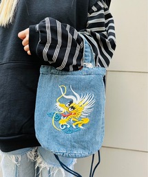HOUSTON（ヒューストン）の「HOUSTON / EMB DENIM EFFECT BAG / 6880 / 6881（ショルダーバッグ）」