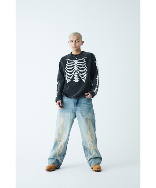 セール】ティーシャツ｜Fire Bones Long Sleeve Tee｜SUPPLIER