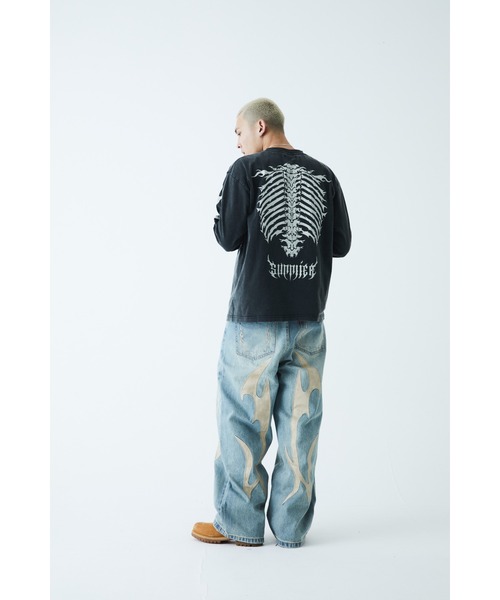 トップス SUPPLIER Fire Bones Long Sleeve Tee Fire Bones Long Sleeve Tee｜SUPPLIER｜ティーシャツ