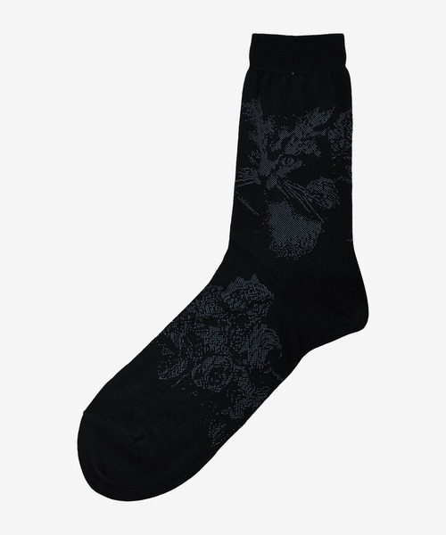 LAD MUSICIAN（ラッドミュージシャン）の「ROSE+CAT SOCKS（ソックス/靴下・メンズ・ダークネイビー/ブラック系1/チャコール/ブラック系・FREE）」の3枚目の写真