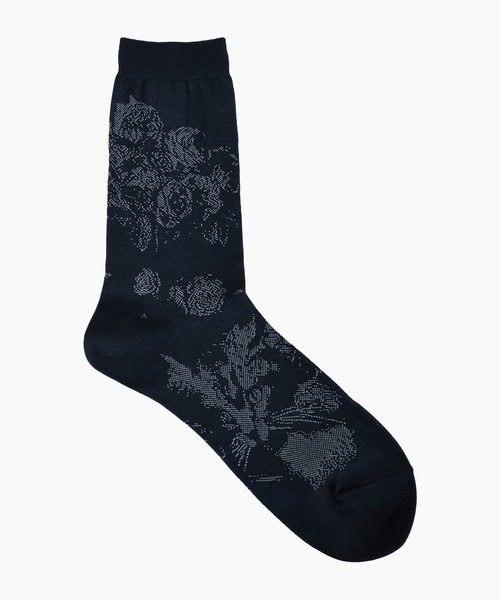 LAD MUSICIAN（ラッドミュージシャン）の「ROSE+CAT SOCKS（ソックス/靴下・メンズ・ダークネイビー/ブラック系1/チャコール/ブラック系・FREE）」の5枚目の写真