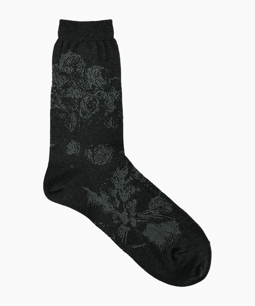 LAD MUSICIAN（ラッドミュージシャン）の「ROSE+CAT SOCKS（ソックス/靴下・メンズ・ダークネイビー/ブラック系1/チャコール/ブラック系・FREE）」の6枚目の写真