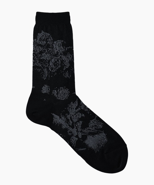 LAD MUSICIAN（ラッドミュージシャン）の「ROSE+CAT SOCKS（ソックス/靴下・メンズ・ダークネイビー/ブラック系1/チャコール/ブラック系・FREE）」の8枚目の写真