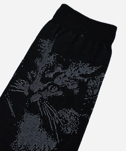 LAD MUSICIAN（ラッドミュージシャン）の「ROSE+CAT SOCKS（ソックス/靴下・メンズ・ダークネイビー/ブラック系1/チャコール/ブラック系・FREE）」の9枚目の写真