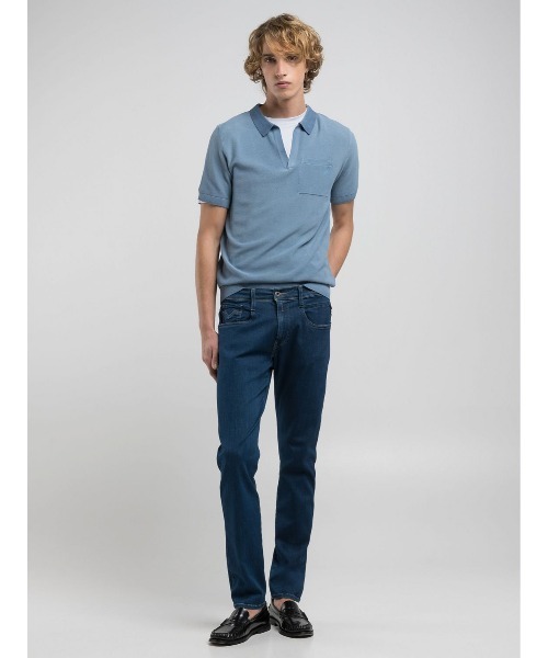 REPLAY（リプレイ）の「スリムフィットANBASS Hyperflex Eco Plusデニム（デニムパンツ・メンズ・ダークブルー・W31xL32/W33xL32/W28xL32/W30xL32/W32xL32/W34xL32/W36xL32/W29xL32）」の3枚目の写真