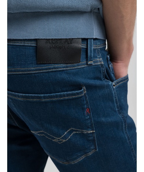 REPLAY（リプレイ）の「スリムフィットANBASS Hyperflex Eco Plusデニム（デニムパンツ・メンズ・ダークブルー・W31xL32/W33xL32/W28xL32/W30xL32/W32xL32/W34xL32/W36xL32/W29xL32）」の6枚目の写真