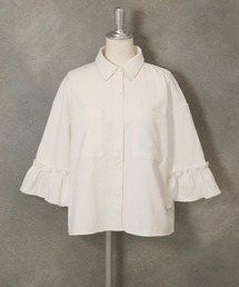 コットン混フリル袖ジャケット