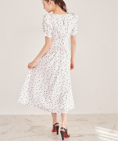 tocco closet パール付きバックレースアップハートドット