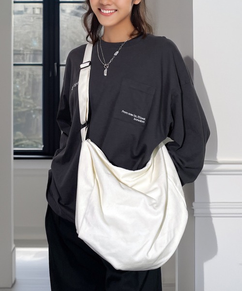 セール】キャンバス ショルダーバッグ 軽量 撥水 ミニマリスト