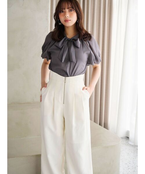 MERCURYDUO（マーキュリーデュオ）の「ハイウエストコルセットパンツ（その他パンツ・レディース・ブルー/オフホワイト/ブラック・MEDIUM/SMALL）」の12枚目の写真