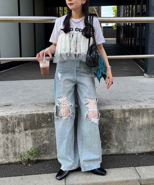 Kastane（カスタネ）の「【新色追加/fiw.】スクエアリボンシュシュ（シュシュ・レディース・アイボリー/グレー/ブルー・FREE）」の6枚目の写真