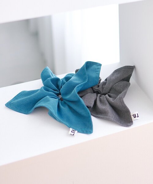 Kastane（カスタネ）の「【新色追加/fiw.】スクエアリボンシュシュ（シュシュ・レディース・アイボリー/グレー/ブルー・FREE）」の10枚目の写真