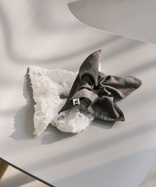 Kastane（カスタネ）の「【新色追加/fiw.】スクエアリボンシュシュ（シュシュ・レディース・アイボリー/グレー/ブルー・FREE）」の11枚目の写真