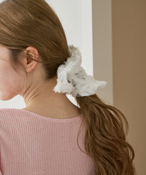 Kastane（カスタネ）の「【新色追加/fiw.】スクエアリボンシュシュ（シュシュ・レディース・アイボリー/グレー/ブルー・FREE）」の12枚目の写真