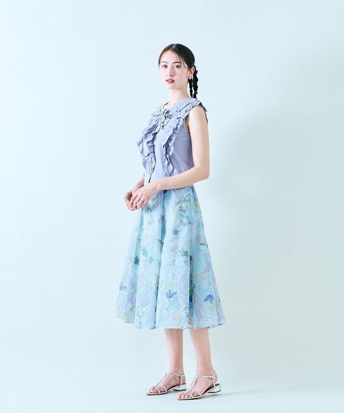 Audie a Muses(オーディアミューズ)の「トリプルラッフルニットベスト(ベスト・レディース・ピンク/ホワイト/ブラック/グレー・42/38)」の11枚目の写真