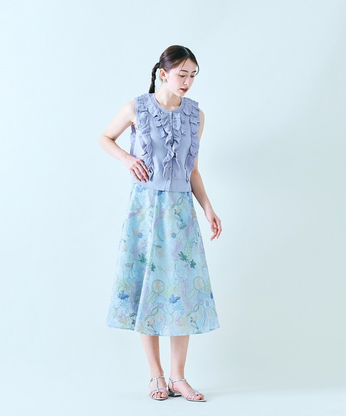Audie a Muses(オーディアミューズ)の「トリプルラッフルニットベスト(ベスト・レディース・ピンク/ホワイト/ブラック/グレー・42/38)」の12枚目の写真