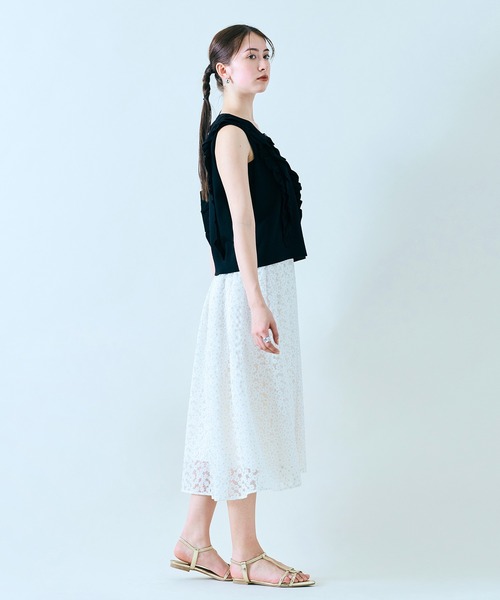 Audie a Muses(オーディアミューズ)の「トリプルラッフルニットベスト(ベスト・レディース・ピンク/ホワイト/ブラック/グレー・42/38)」の14枚目の写真