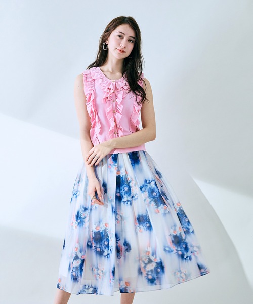 Audie a Muses(オーディアミューズ)の「トリプルラッフルニットベスト(ベスト・レディース・ピンク/ホワイト/ブラック/グレー・42/38)」の22枚目の写真