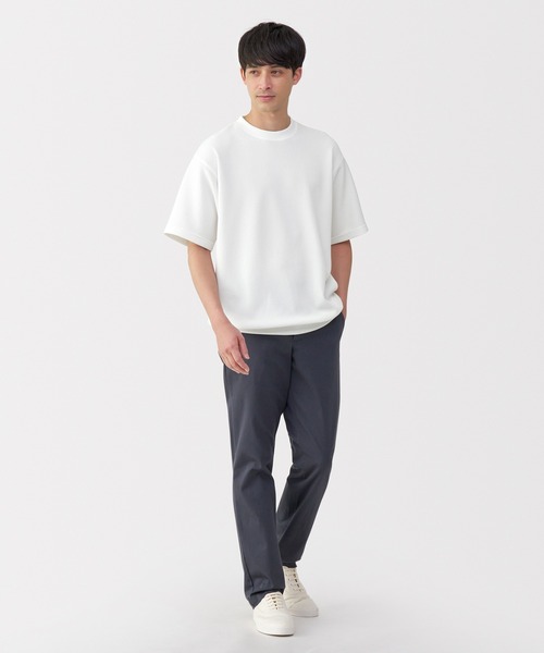 無印良品（ムジルシリョウヒン）の「紳士　ＵＶカット乾きやすいワッフルクルーネック半袖Ｔシャツ（Tシャツ/カットソー・メンズ・オフホワイト/ブラック/サックスブルー/ダークネイビー/ブラウン/サンドベージュ・S/M/L/XL）」の21枚目の写真