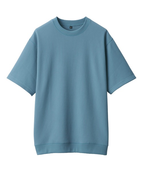 無印良品（ムジルシリョウヒン）の「紳士　ＵＶカット乾きやすいワッフルクルーネック半袖Ｔシャツ（Tシャツ/カットソー・メンズ・オフホワイト/ブラック/サックスブルー/ダークネイビー/ブラウン/サンドベージュ・S/M/L/XL）」の13枚目の写真
