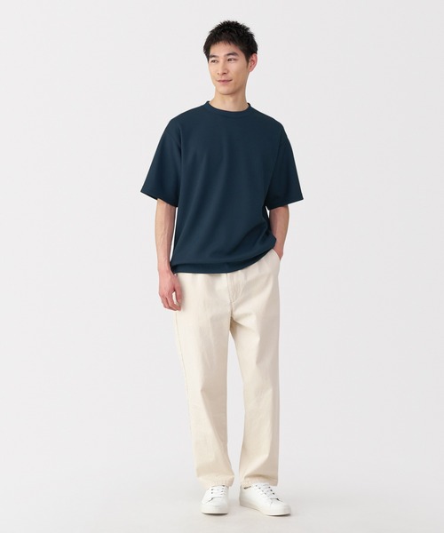 無印良品（ムジルシリョウヒン）の「紳士　ＵＶカット乾きやすいワッフルクルーネック半袖Ｔシャツ（Tシャツ/カットソー・メンズ・オフホワイト/ブラック/サックスブルー/ダークネイビー/ブラウン/サンドベージュ・S/M/L/XL）」の15枚目の写真