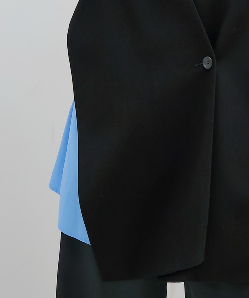 DRESSLAVE(ドレスレイブ)の「side slit asymmetry vest(サイドスリットアシンメトリーベスト)(ベスト・レディース・ブラック/ライトベージュ・38)」の7枚目の写真