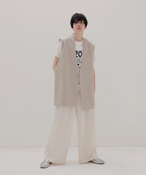 DRESSLAVE(ドレスレイブ)の「side slit asymmetry vest(サイドスリットアシンメトリーベスト)(ベスト・レディース・ブラック/ライトベージュ・38)」の21枚目の写真